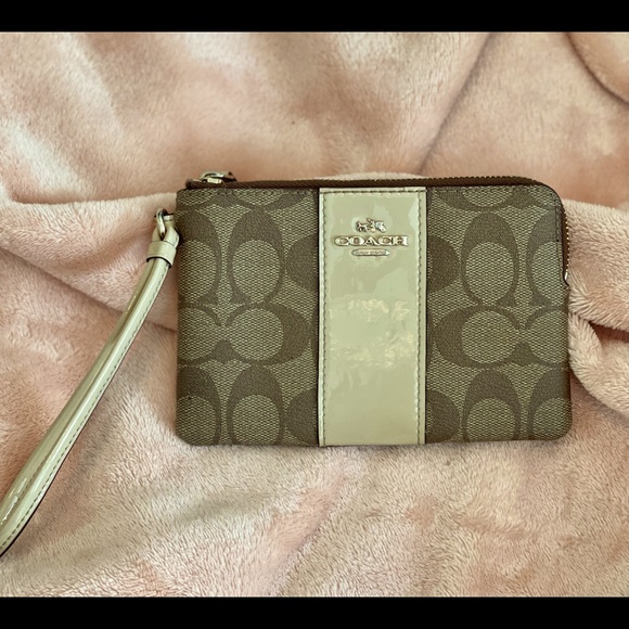 Tan Coach Wristlet - Picture 1 of 3
